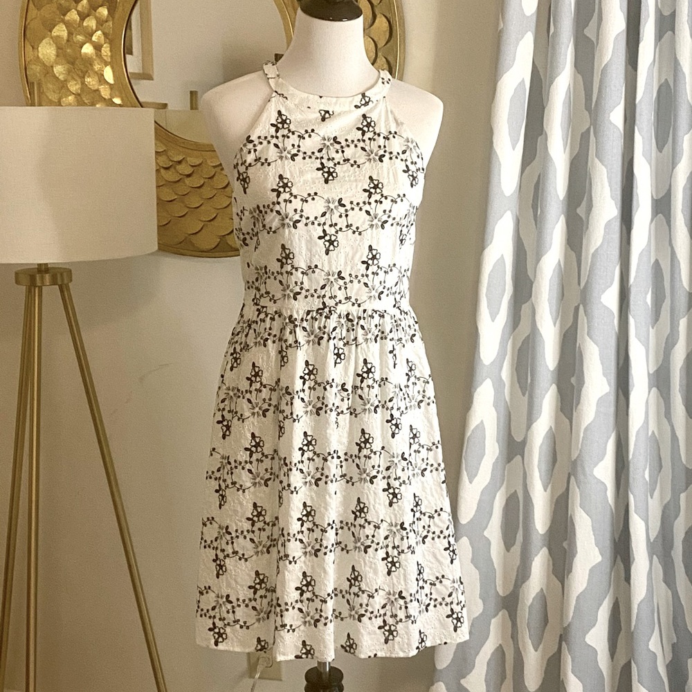 New Loft Embroidered Halter Dress